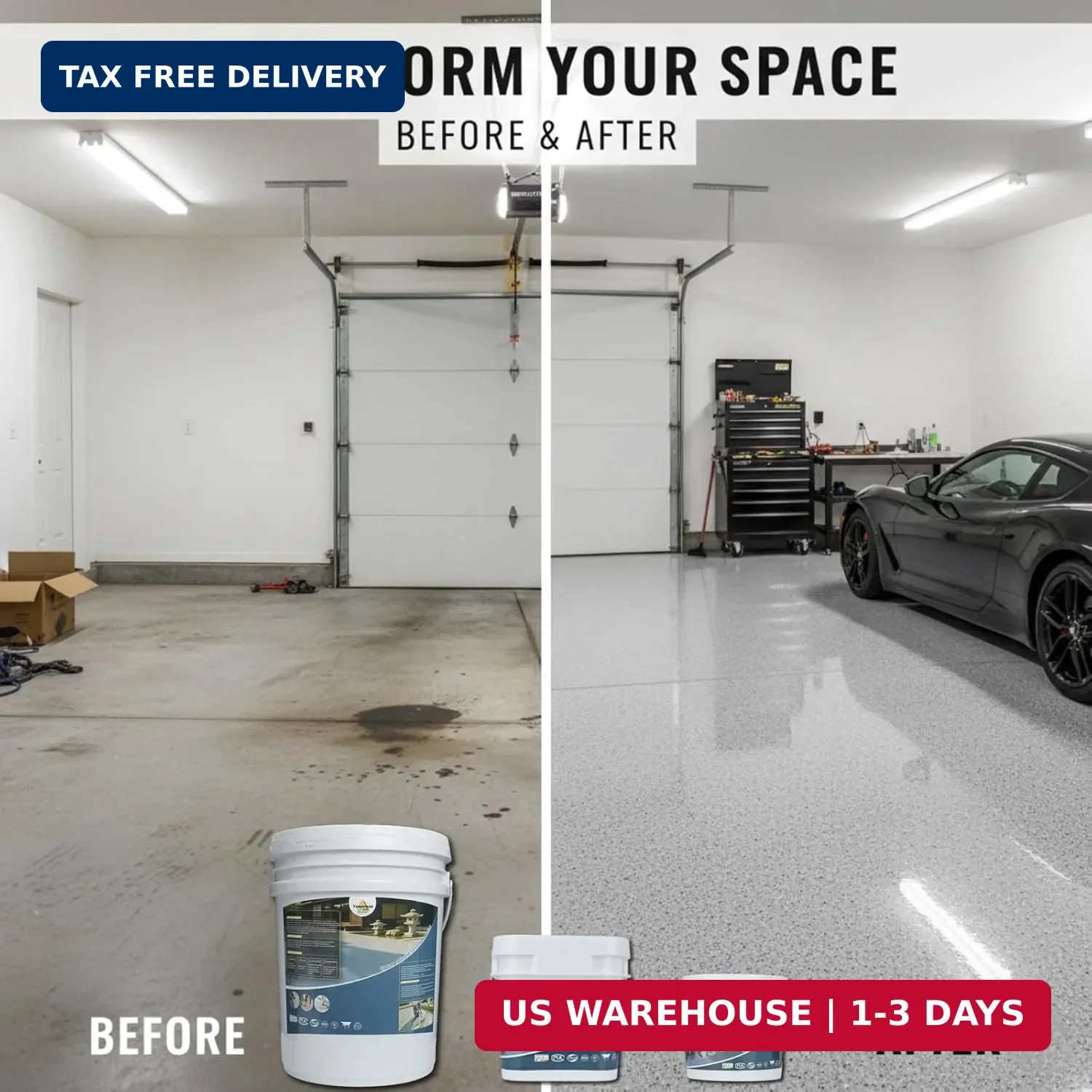 Epoxy Colored Sand Floor Paint, Self-leveling Epoxy Floor Paint for Indoor and O
