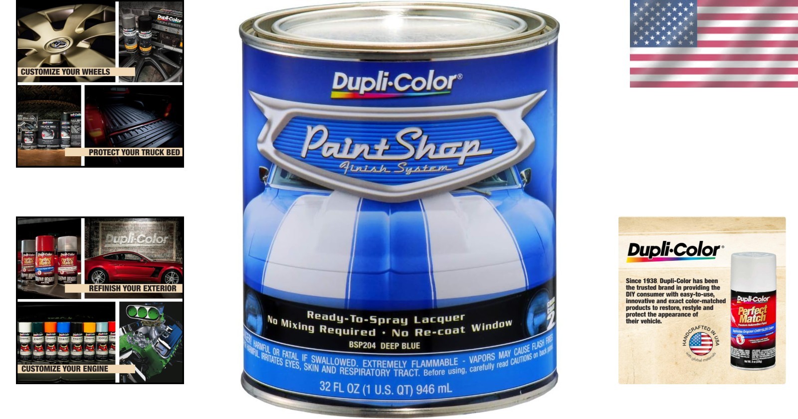 Deep Blue Metallic Paint for Vehicles – 32oz Quart