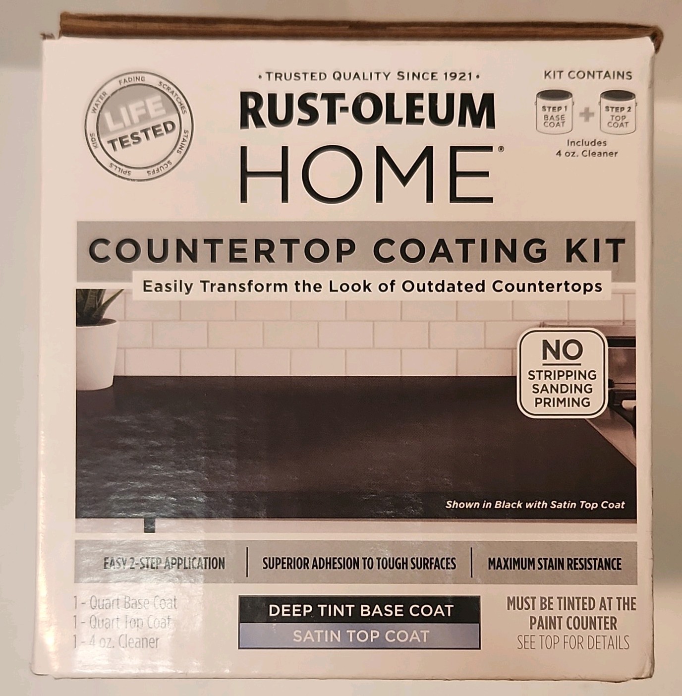 Rust-Oleum Countertop Coating Kit Deep Tint Base Satin Top Coat