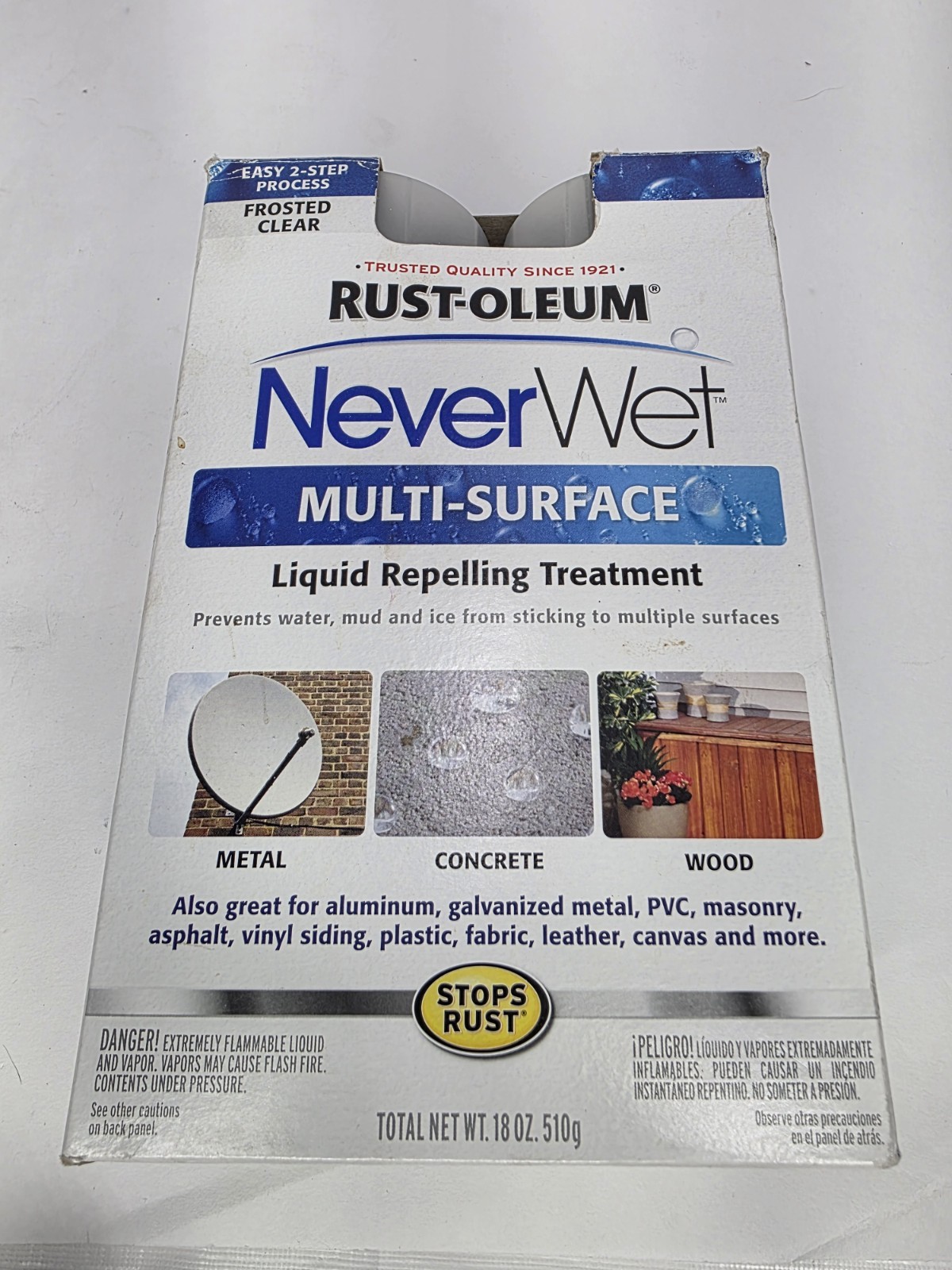 Never Wet Rust-Oleum 18 oz. NeverWet Multi-Purpose Spray Kit. Frosted Clear.