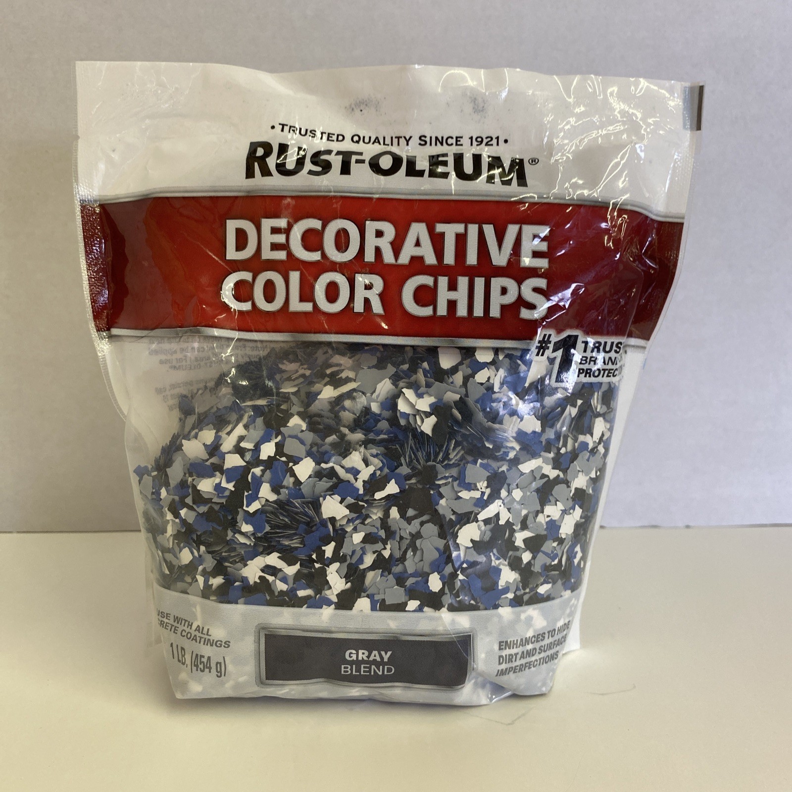 NIP Rust-Oleum Grey Blend Decorative Color Chips 1 lb.