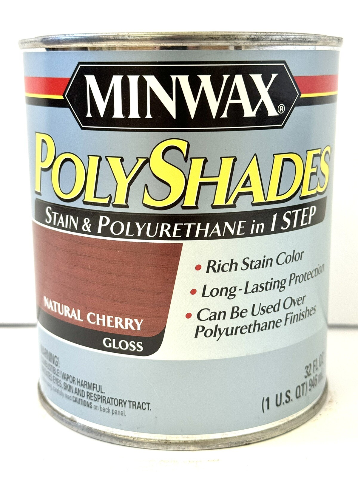 Minwax PolyShades NATRUAL CHERRY GLOSS Wood Stain + Polyurethane Finish 1 Quart