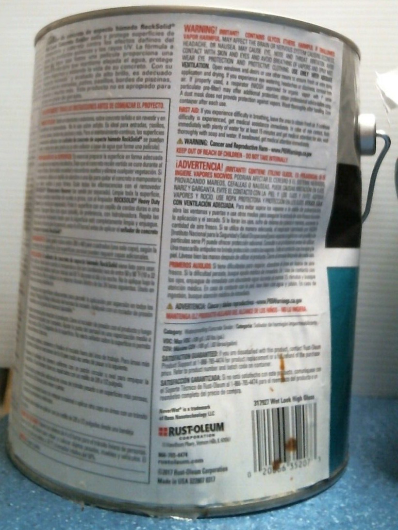 Rust-oleum Wet Look Concrete Sealer, General Purpose 1 gal. LOT OF 2 (317927) FS