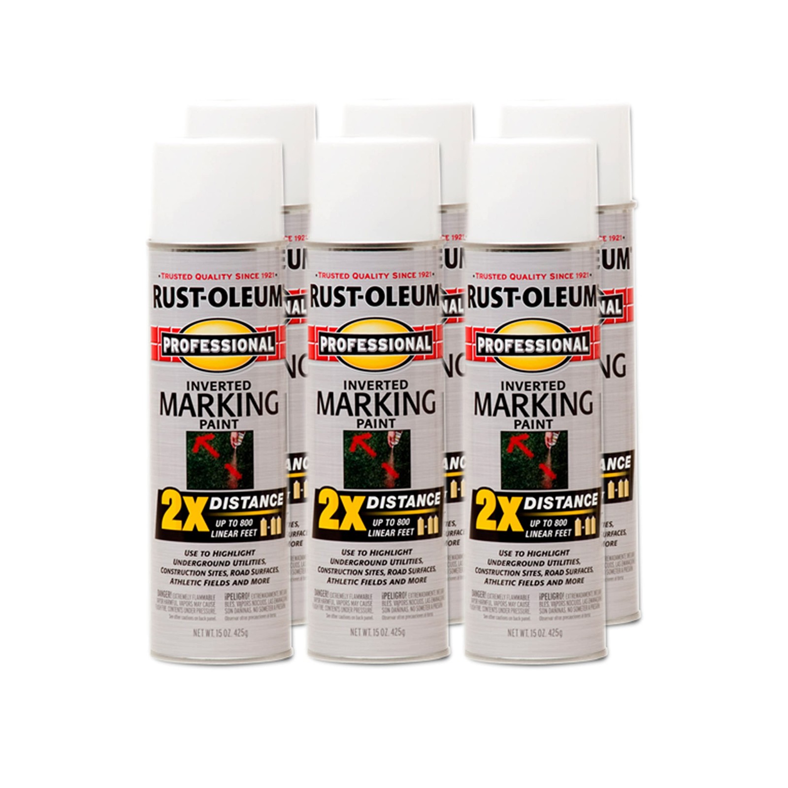 15 Ounce Pack Of 6 Rust Oleum Professional Marking Spray Paint For Utilities …