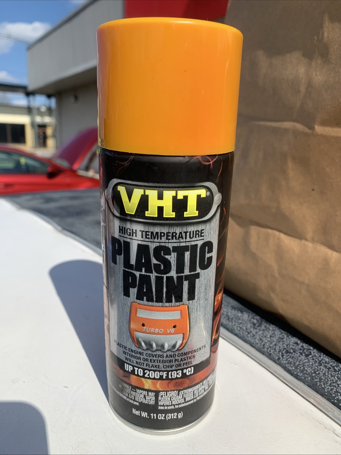 VHT High Temperature Plastic Spray Paint 11oz Gloss Orange Automotive SP823