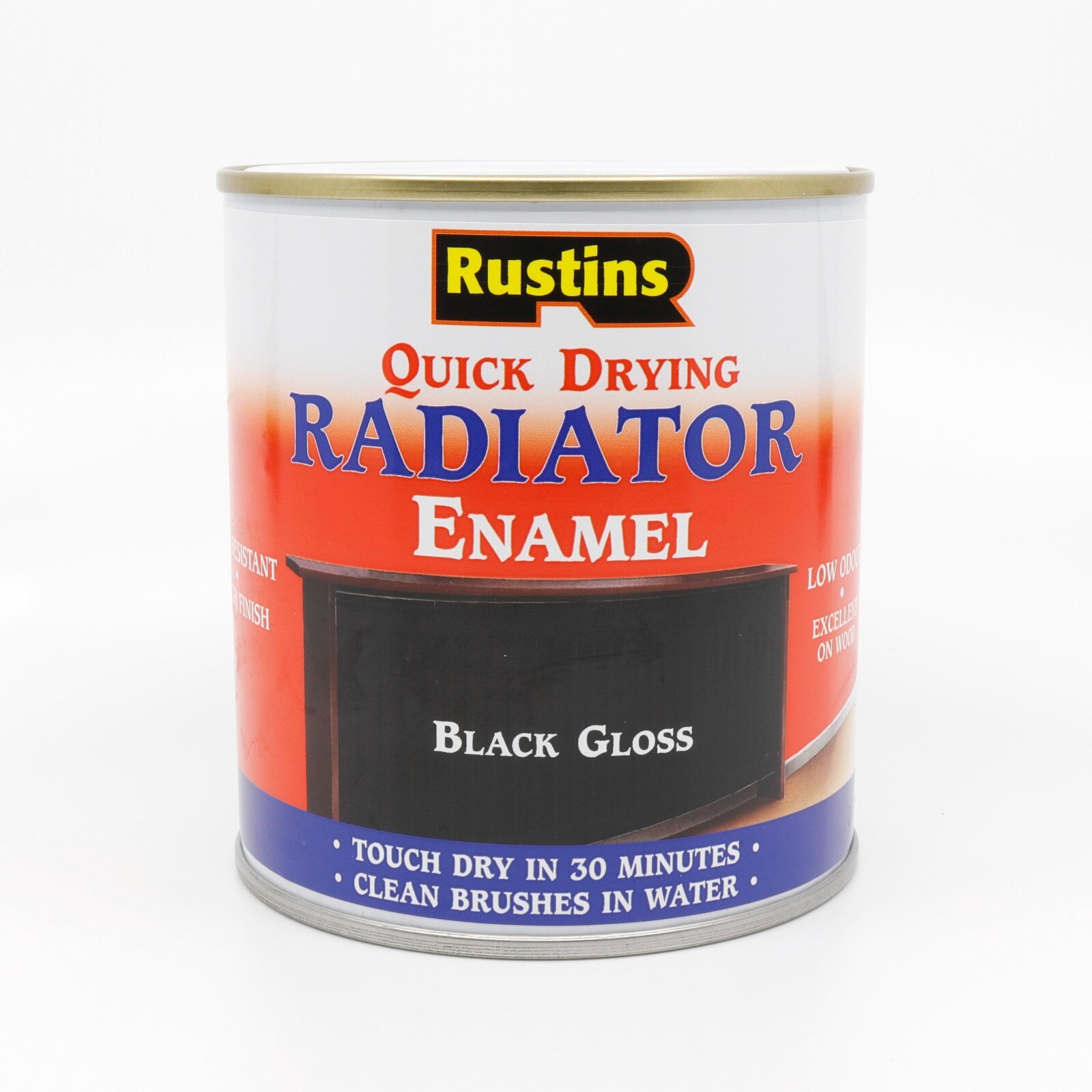 Rustins Quick Dry Radiator Paint White/Black/Grey Gloss/Satin/Matt 250/500ml/1L