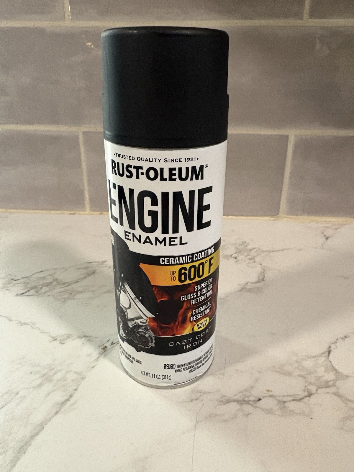 Rust-Oleum 366437 Engine Enamel Spray Paint, 11 oz, Cast Coat Iron, (Pack of 1)