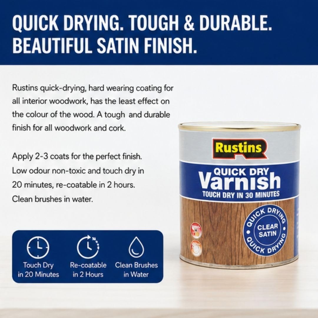 Quick Dry Varnish Satin Clear 250 ml