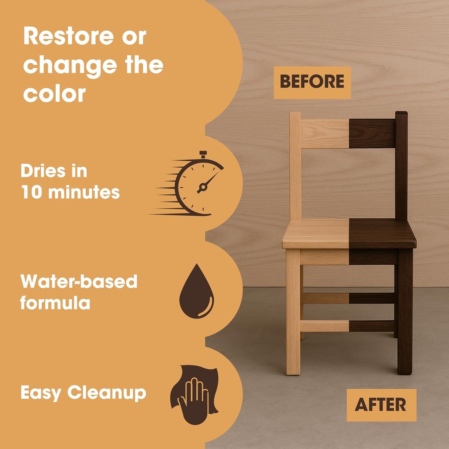 Wood Stain | Natural Oak | Water Based | Fast Drying, Low Odor, & Non-Toxic |…