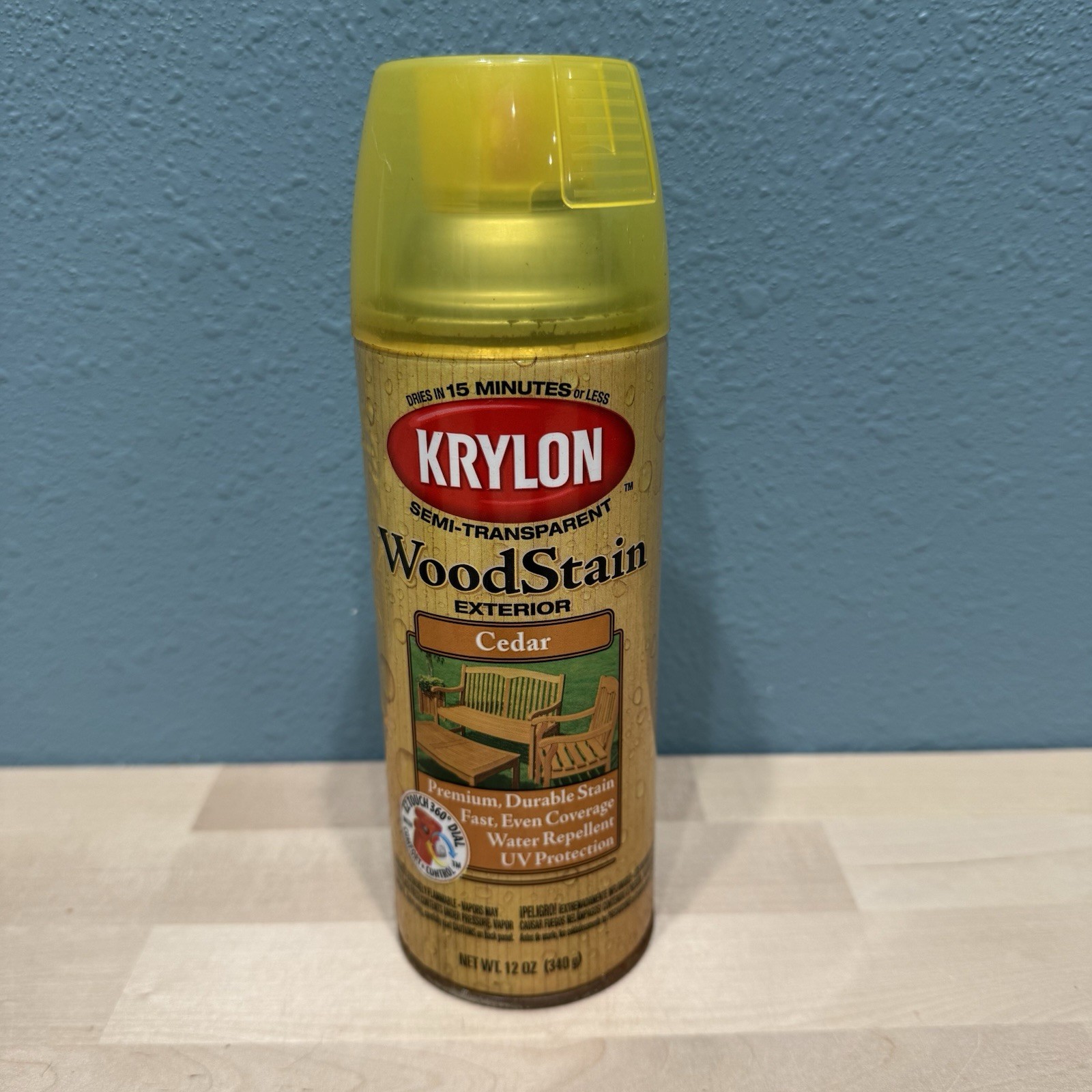 Krylon Wood Stain Cedar Exterior Spray Semi-Transparent 12oz #3601 NEW NOS