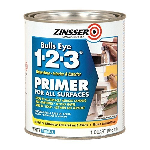 ZINSSER 1 qt 02001 White, Bulls Eye 1-2-3 Water-Based Stain Blocking Primer/Seal