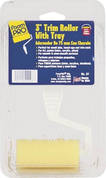 NEW FOAMPRO 97 2 PIECE PLASTIC ROLLER FRAME TRAY SET MINI 3″ 3241569