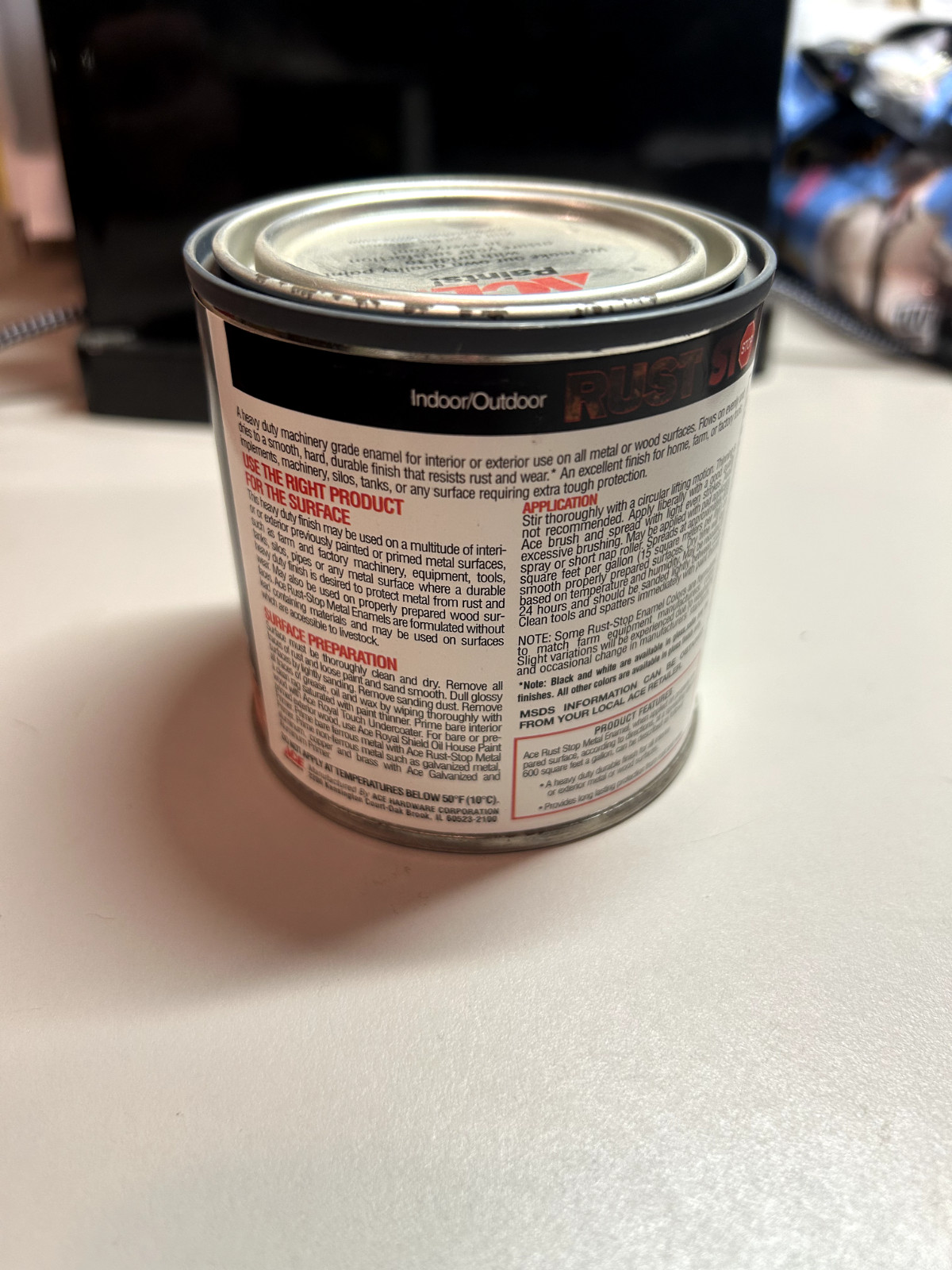 ACE Indoor/Outdoor Rust Stop Medium Gray Gloss Half Pint Rust Stopper Enamel