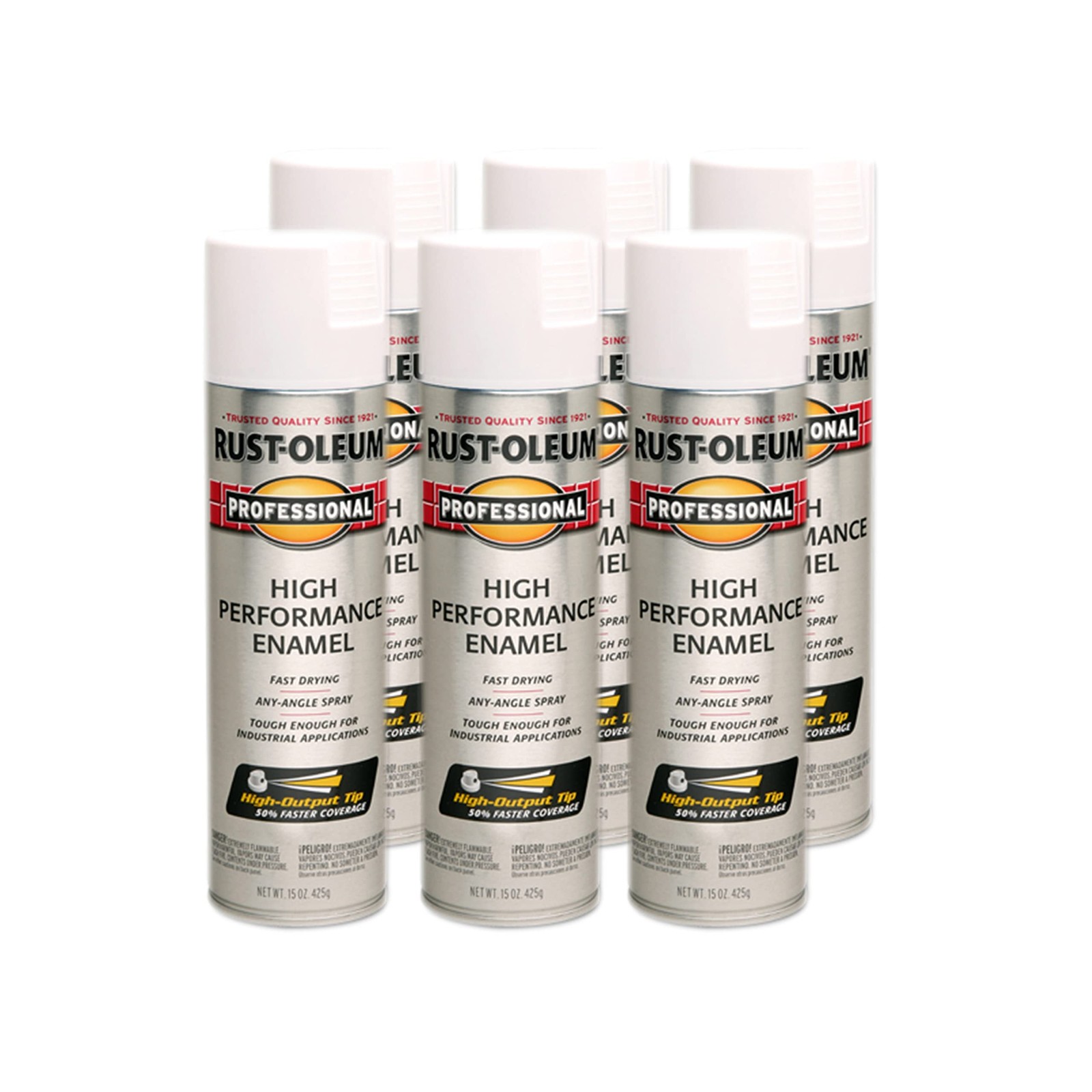 Rust Oleum Professional 15 Ounce 6 Pack Semi Gloss White Spray Paint