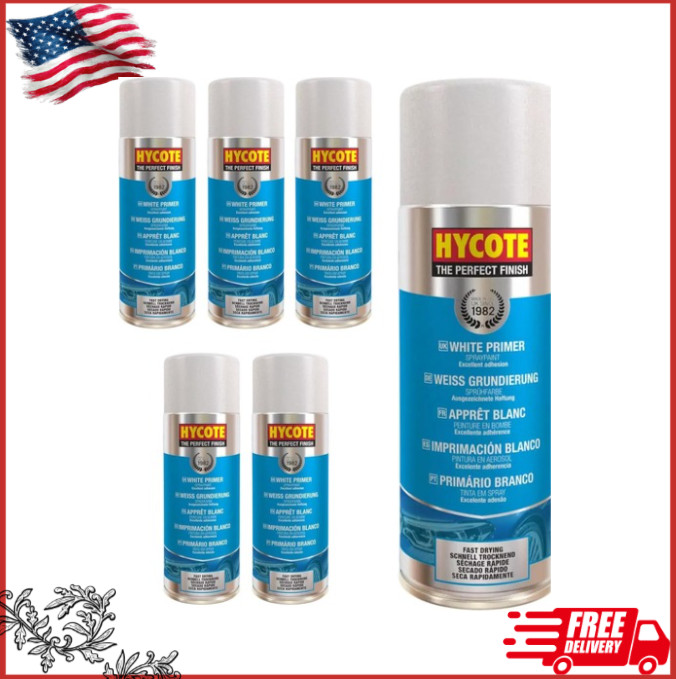 New Fast Dry Car Spray Paint White Primer 400ml Pack of 6
