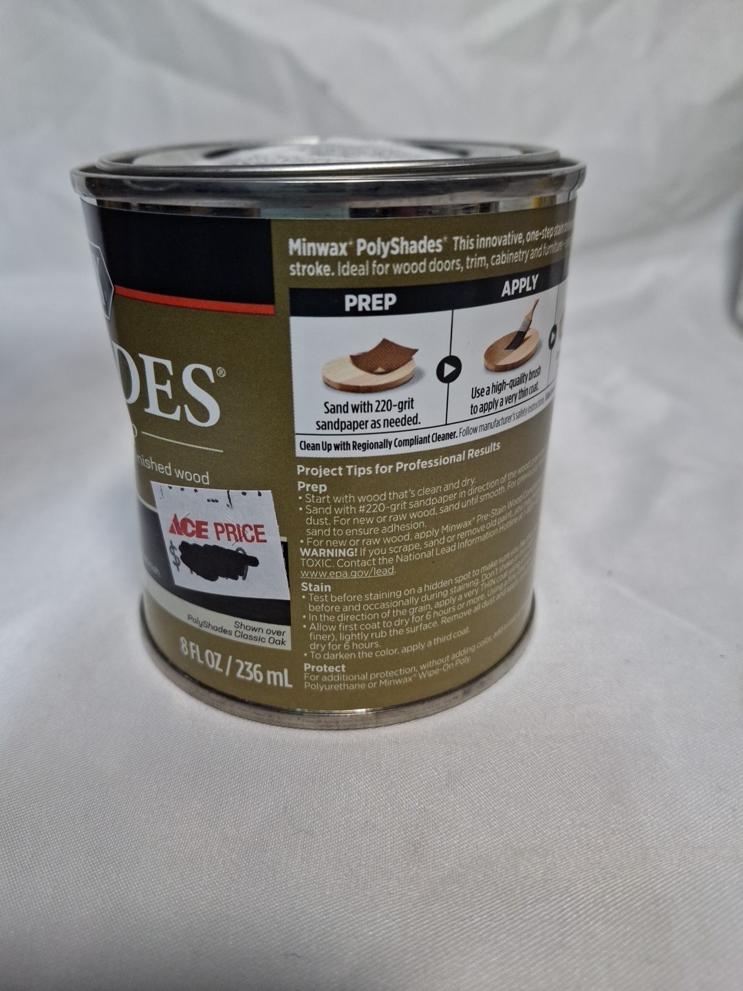Minwax PolyShades Black Wood Stain and Polyurethane All in One, 1/2 Pint