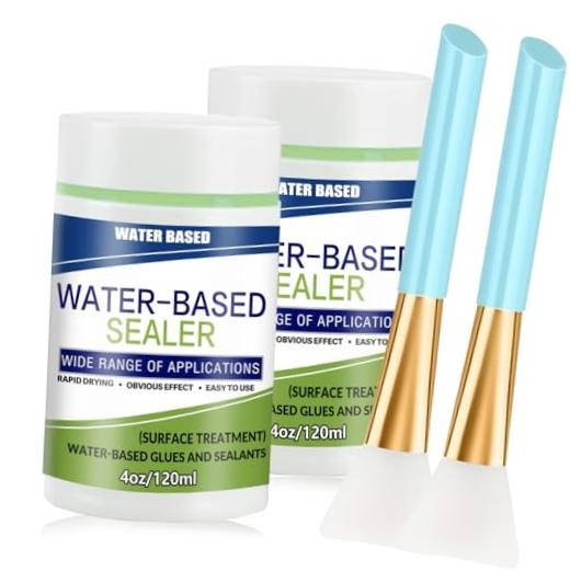 2 Pack 120ml Water-Based Sealer with Brush – Multi-Purpose Clear Surface