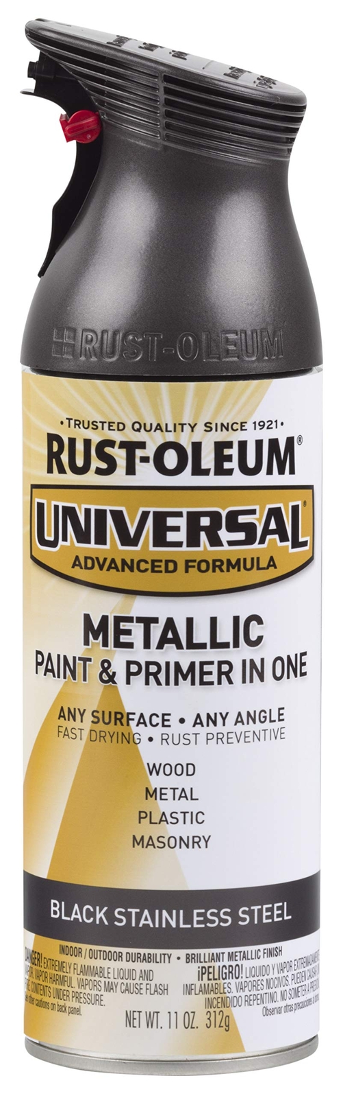Rust Oleum Universal Black Stainless Steel Spray Paint 11 Ounce All Surface