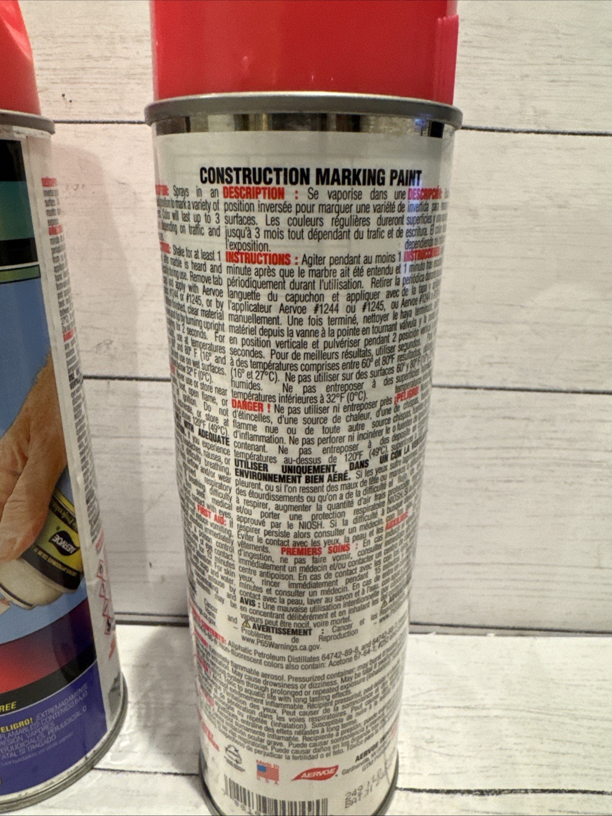 5 New Cans Of Aervoe 249 Construction Marking Paint, Flourescent Pink