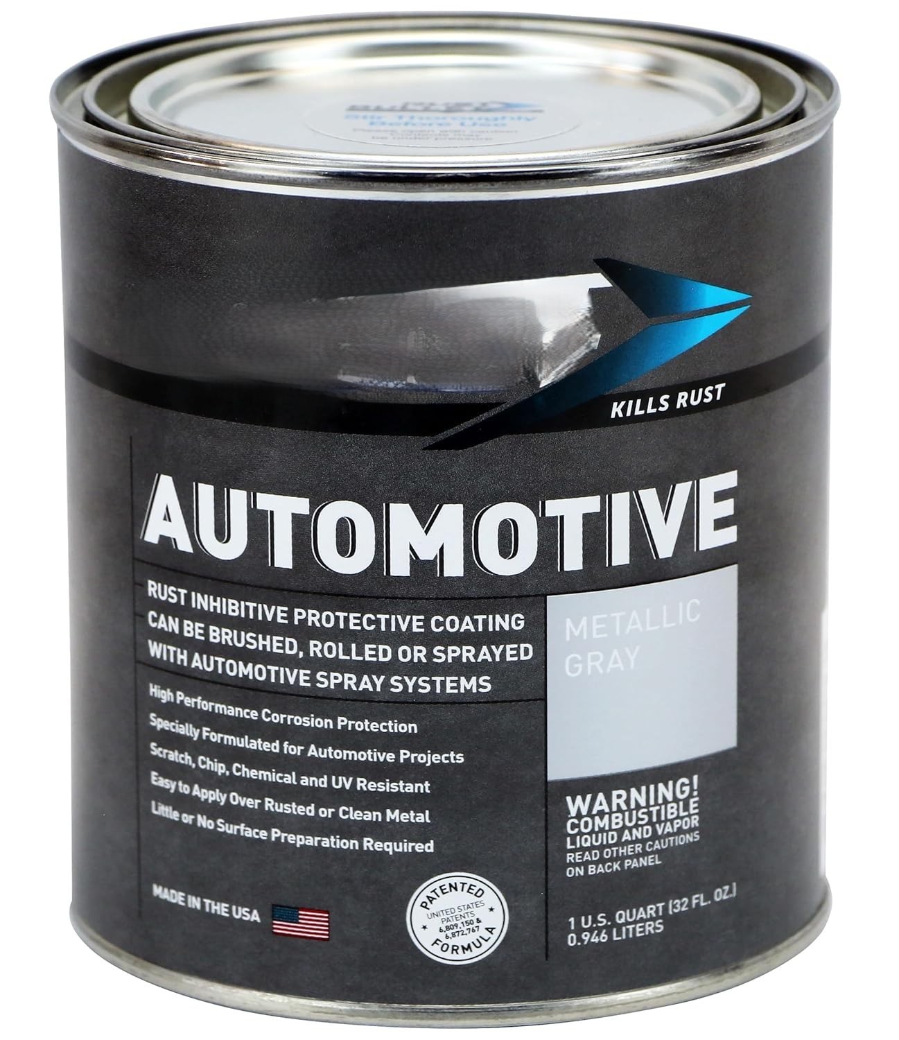 1 Qt Metallic Gray Rust Inhibitor Protective Coating UV Resistant No Topcoat Nee