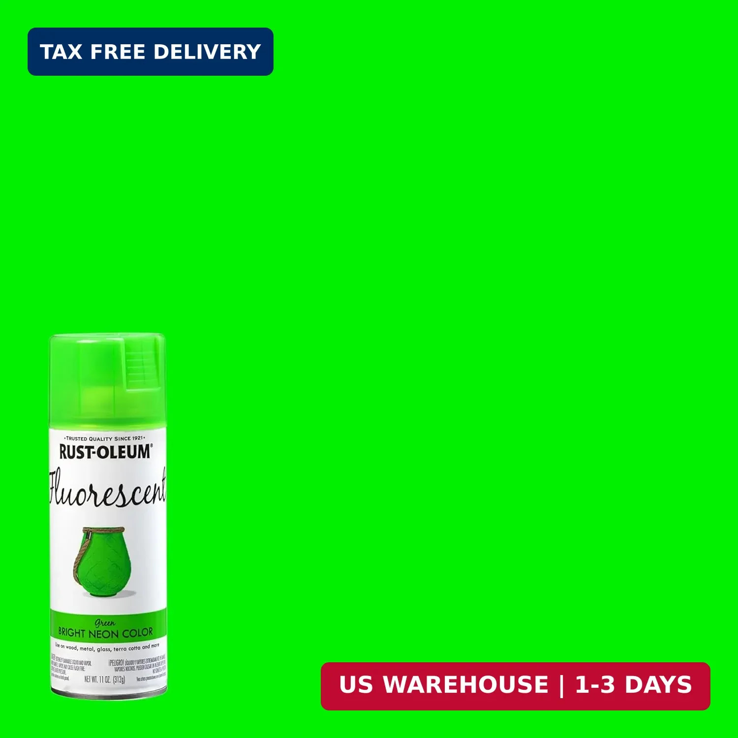 Rust-Oleum 342417 Specialty Fluorescent Spray Paint, 11 oz, Green