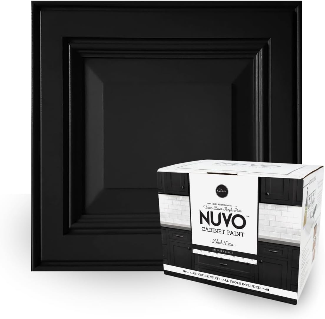Black Deco Cabinet Makeover Kit – Easy DIY 7-Piece Set, Bold Ultra Black, Long-L