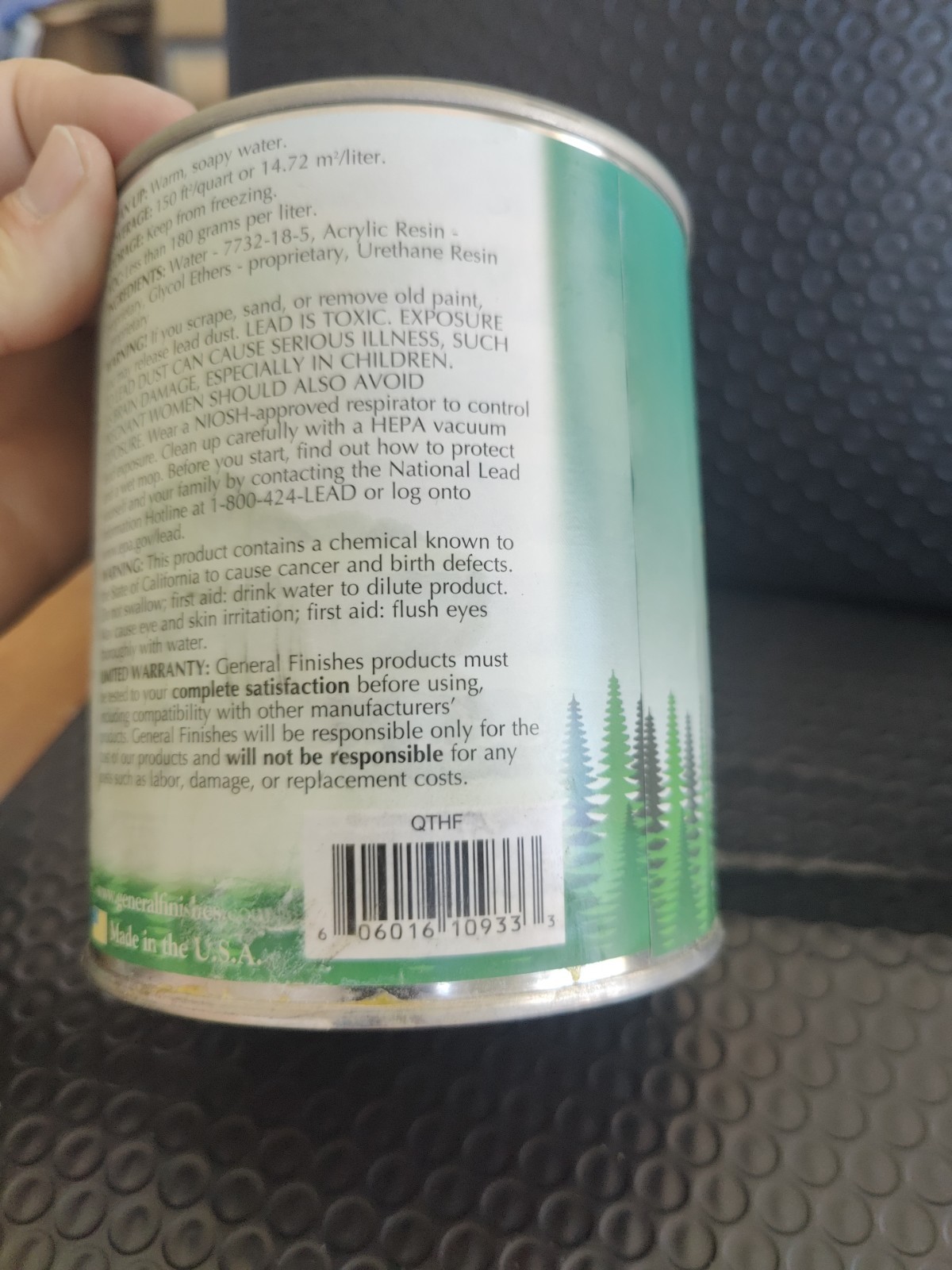 New HP Polyurethane WB Flat Finish Quart $