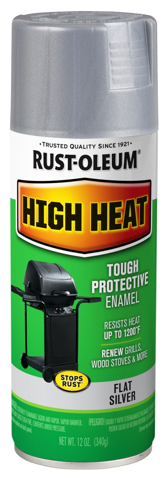 Rust Oleum High Heat Enamel Spray Paint 12 oz Silver