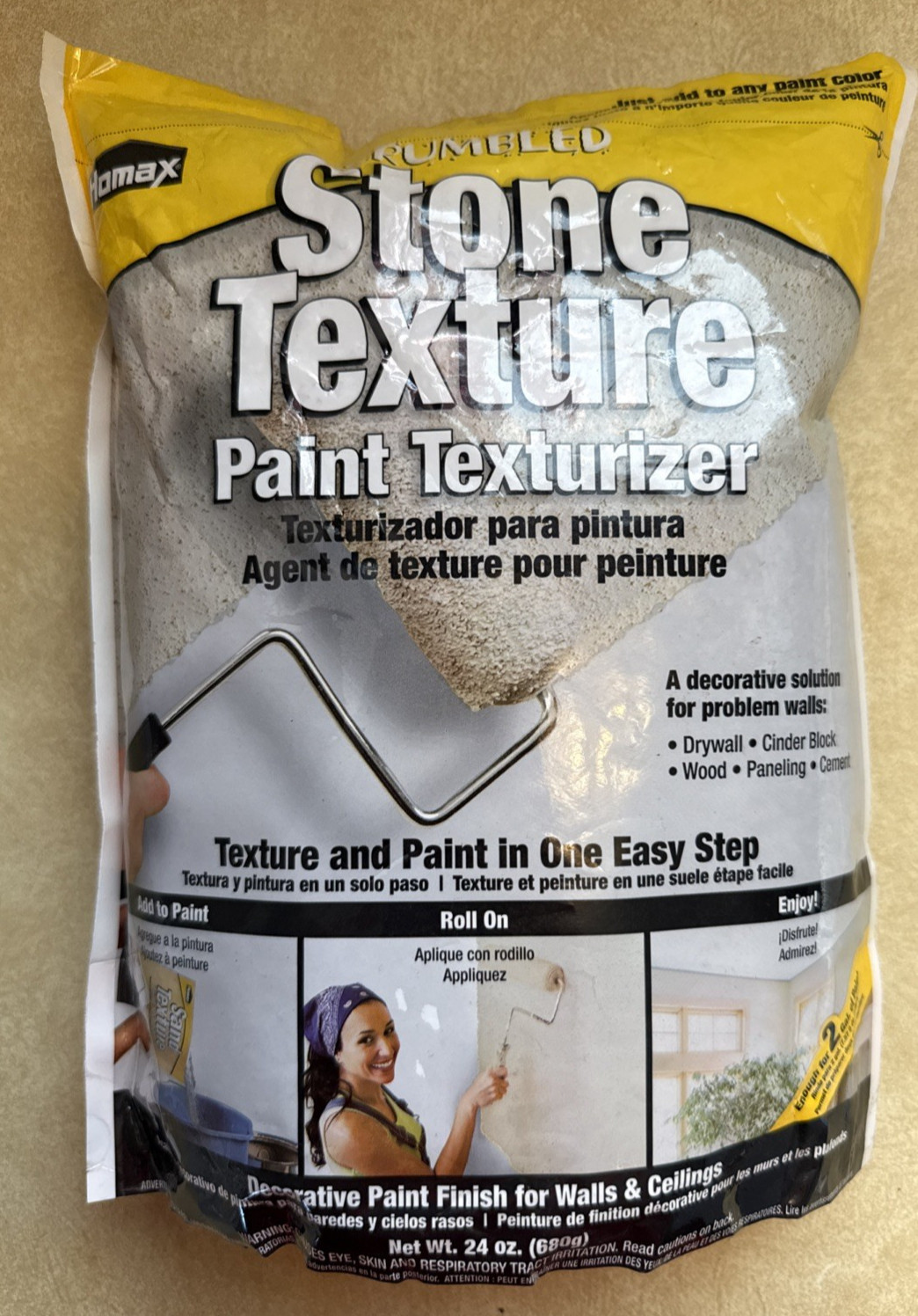 Homax Crumbled Stone Paint Texture Wall Texturizer 2 Gallon 568 New Sealed