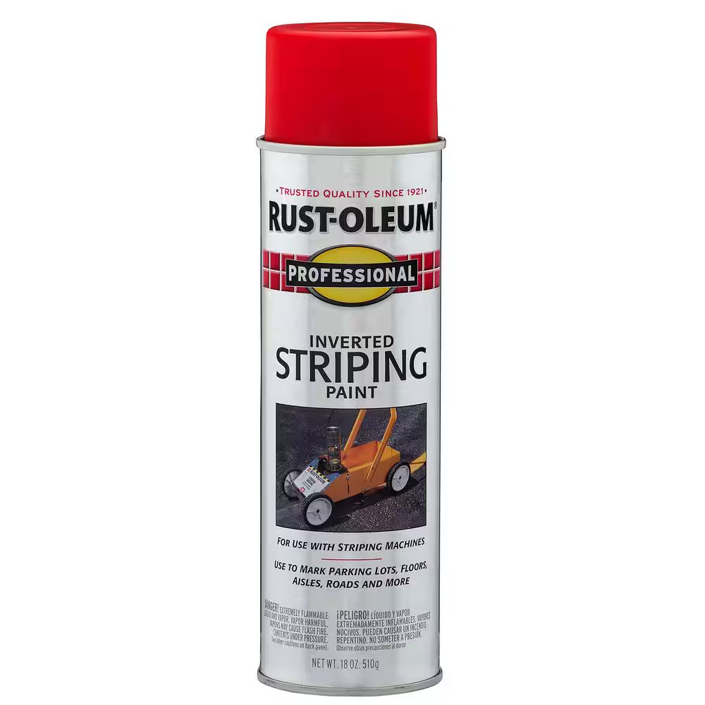 18 Ounce Flat Red Exterior Inverted Striping Spray Paint (6-Pack)