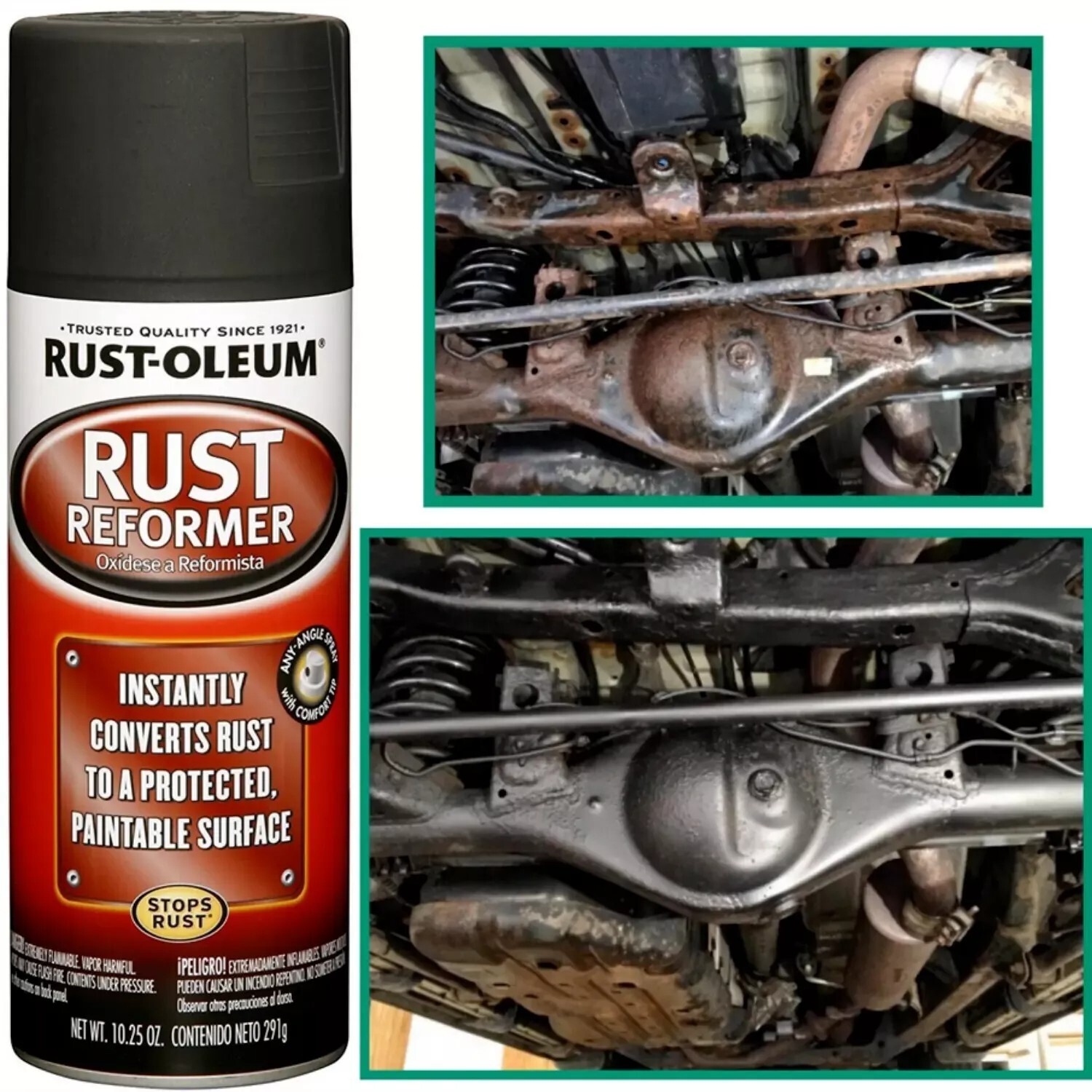 Rust-Oleum Stops Rust Converter Rust Reformer Spray Flat Black Finish 10 oz, NEW
