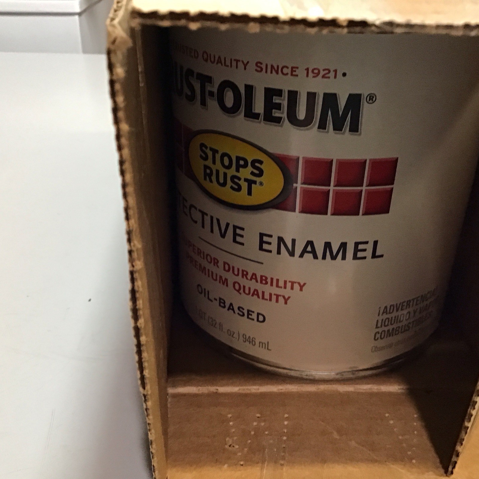 Rust-Oleum 7774502-2PK Stops Rust Brush On Paint, Quart, Satin Chestnut Brown