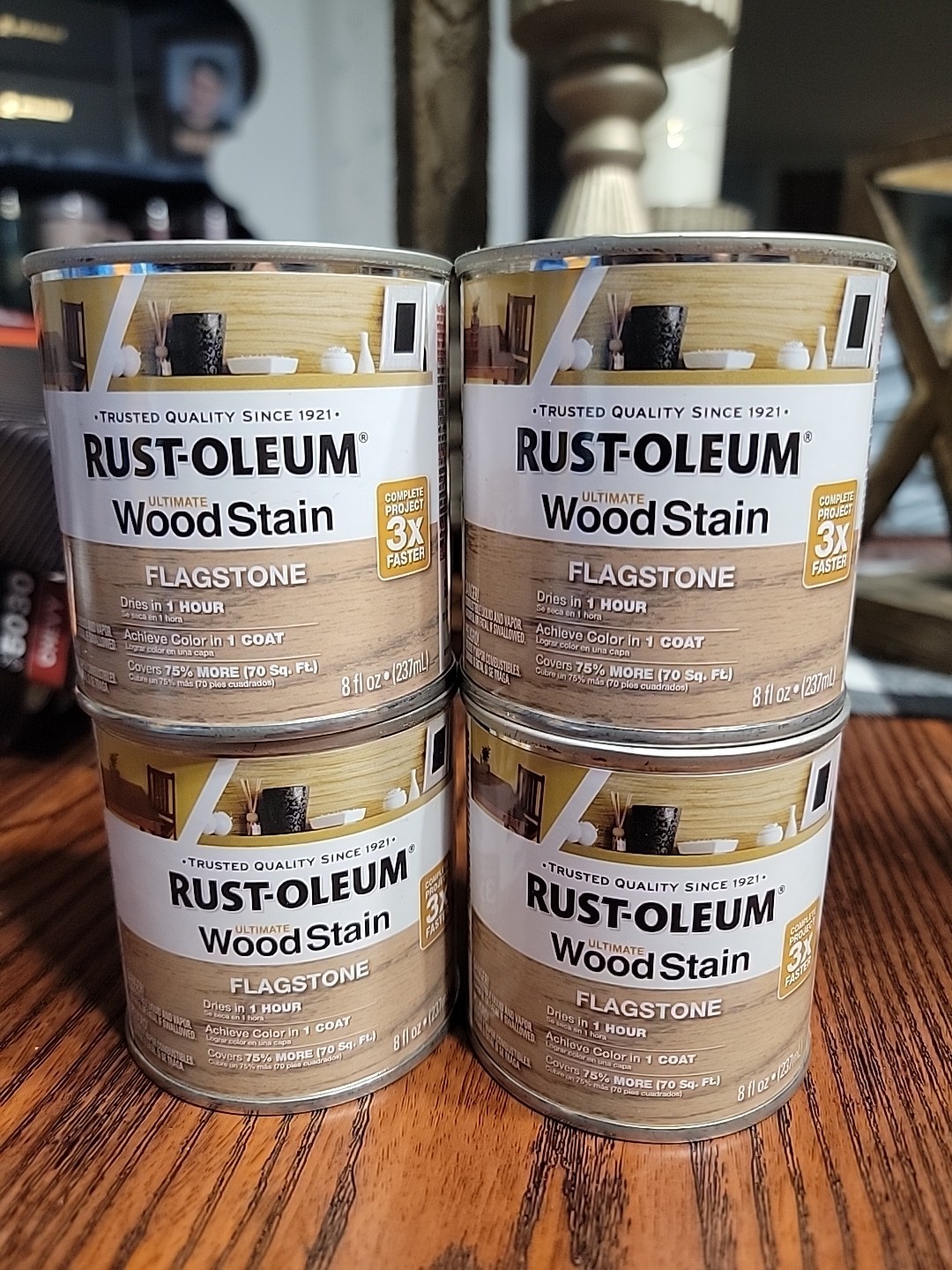 4pk- RustOleum Ultimate Wood Stain Flagstone (354900) 8 fl oz 1/2 Pint