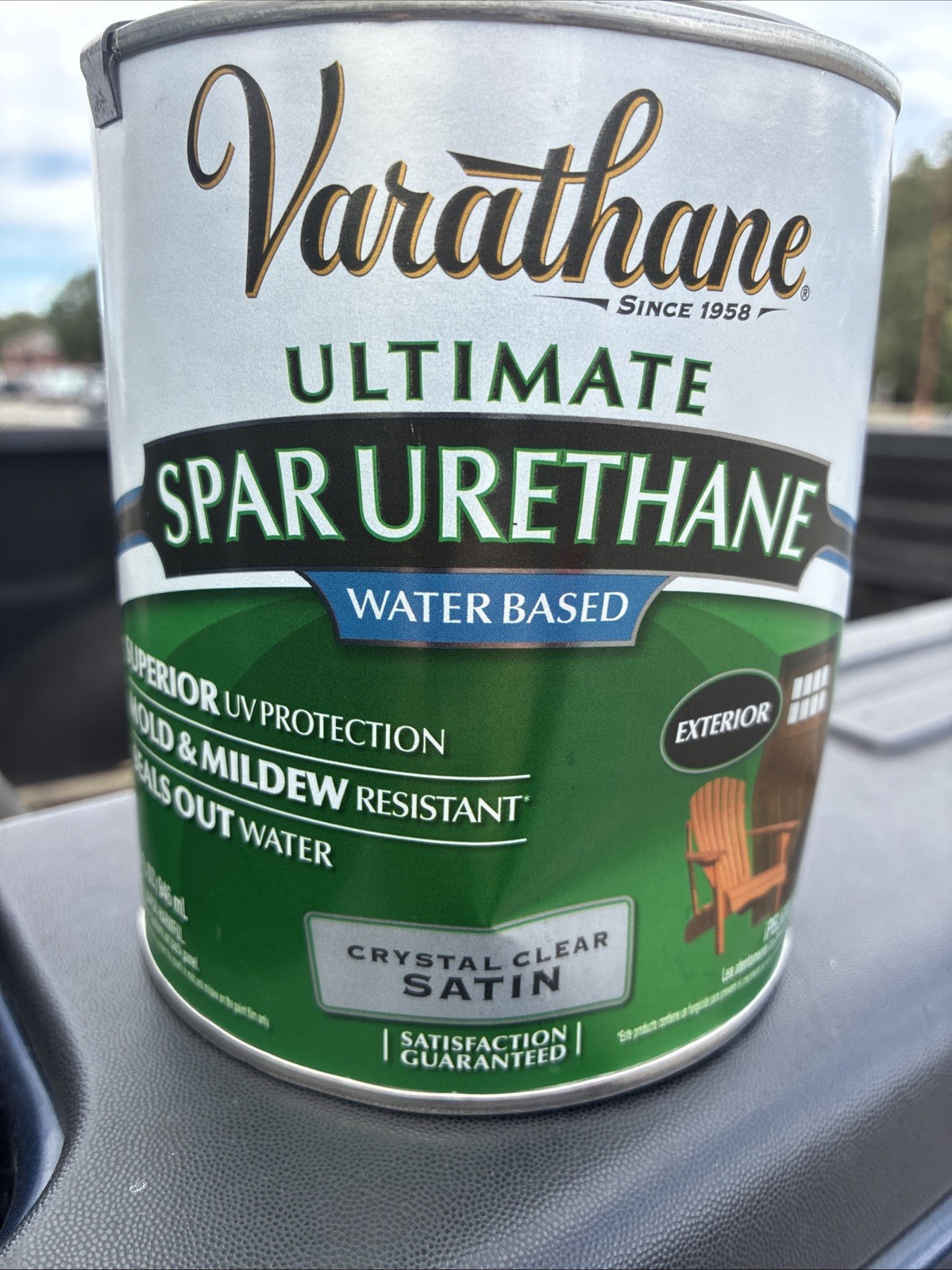 Varathane Satin Clear Water Based Exterior Spar Urethane, 1 Qt. 250241H