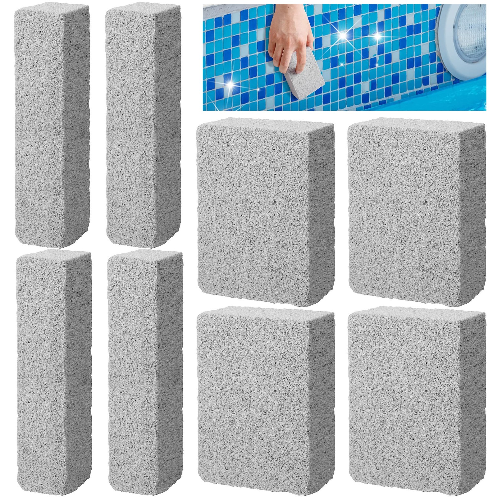 LFUTARI 8 Pcs Pools Pumice Stone – Pool 3.94 x 2.76 x 1.57 inches, 8pcs
