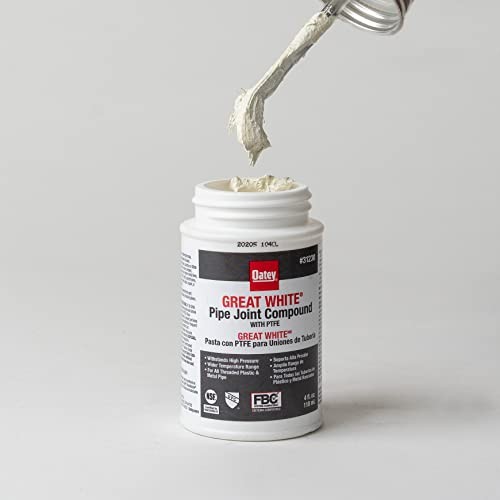 Pipe Thread Sealant 4 fl oz, Brush-Top Can, Great White Pipe Joint 4 oz