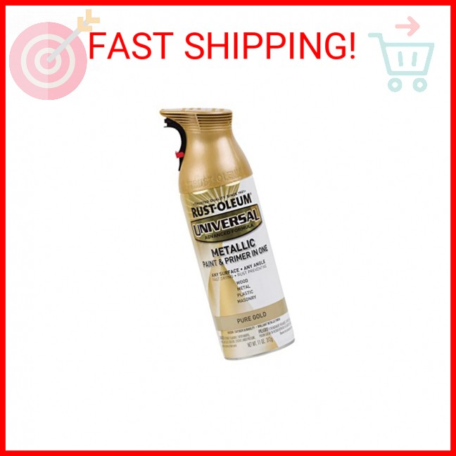 Rust-Oleum 245221 Universal All Surface Metallic Spray Paint, 11 oz, Pure Gold
