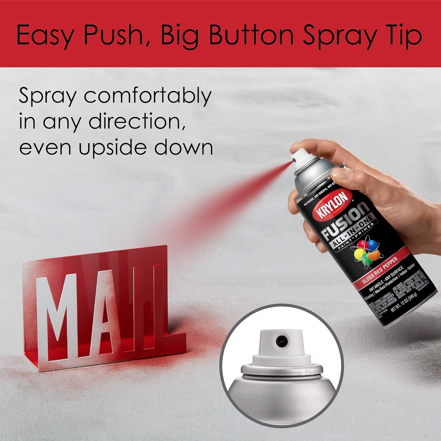 12 oz Rust-Resistant All-In-One Spray Paint – Gloss Finish for Indoor/Outdoor