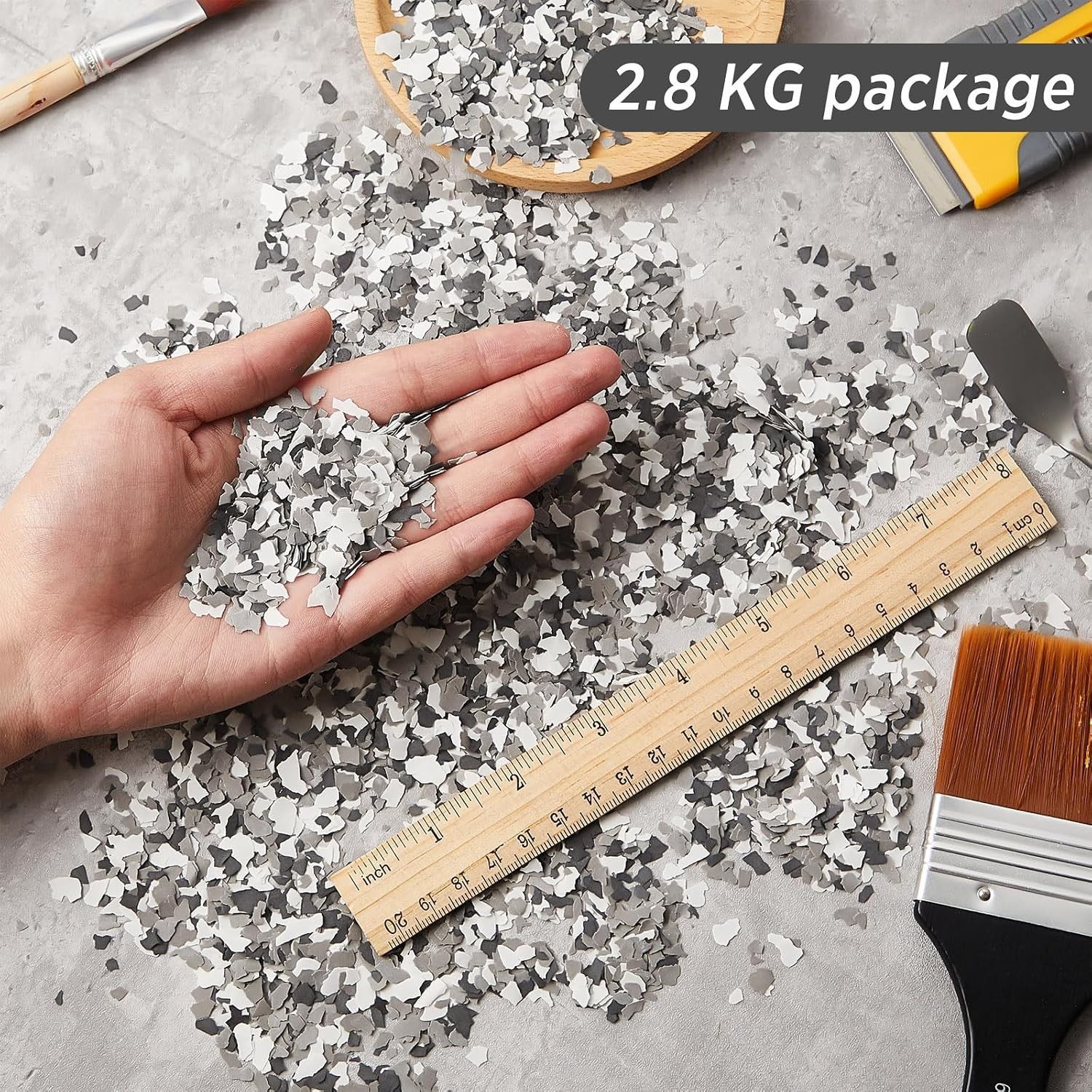 Versatile 2-4 mm Epoxy Flakes – 2.8 Kg Pack for Interior and Exterior Surfaces