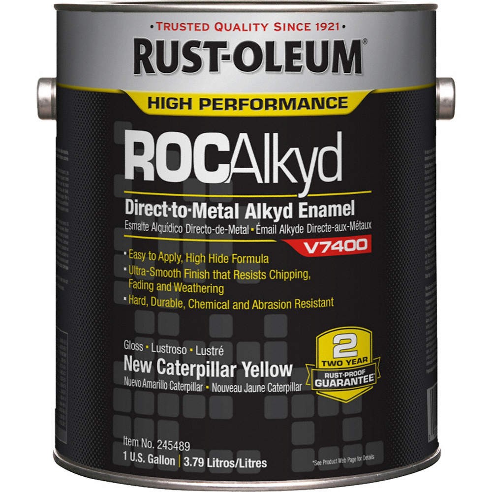 RUST-OLEUM 245489 V7400 Alkyd Enaml,Yllw (New Caterpillar) 2ZLU6