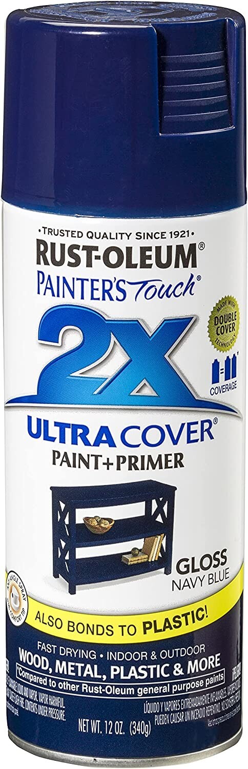 Rust-Oleum 249098 Painters Touch 2X Ultra Cover 12 Ounce Gloss Navy Blue (2Pack)