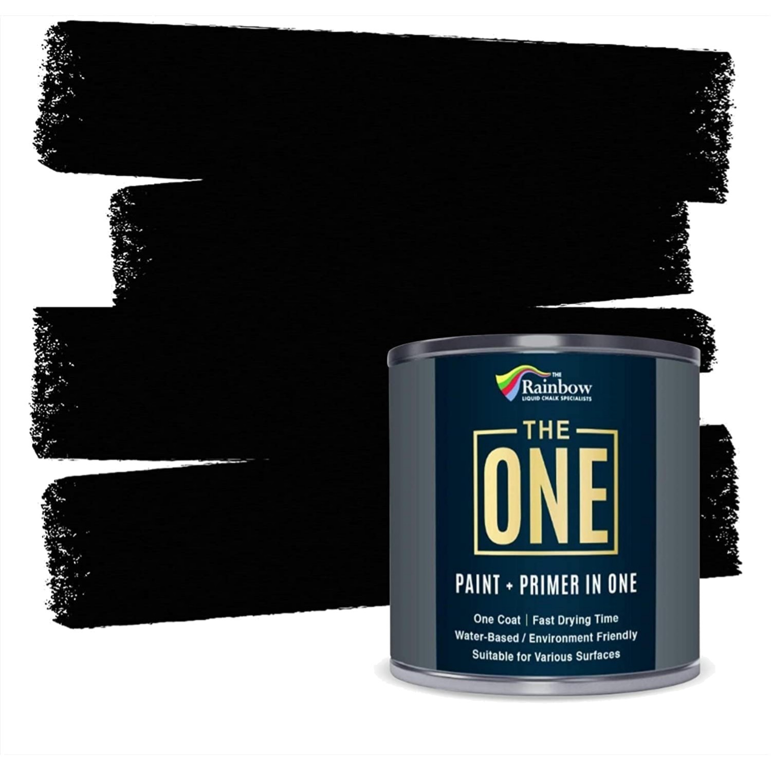 Multi-Surface Black Matte Paint & Primer – 250ml | 1 Coat Formula for Quick Jobs