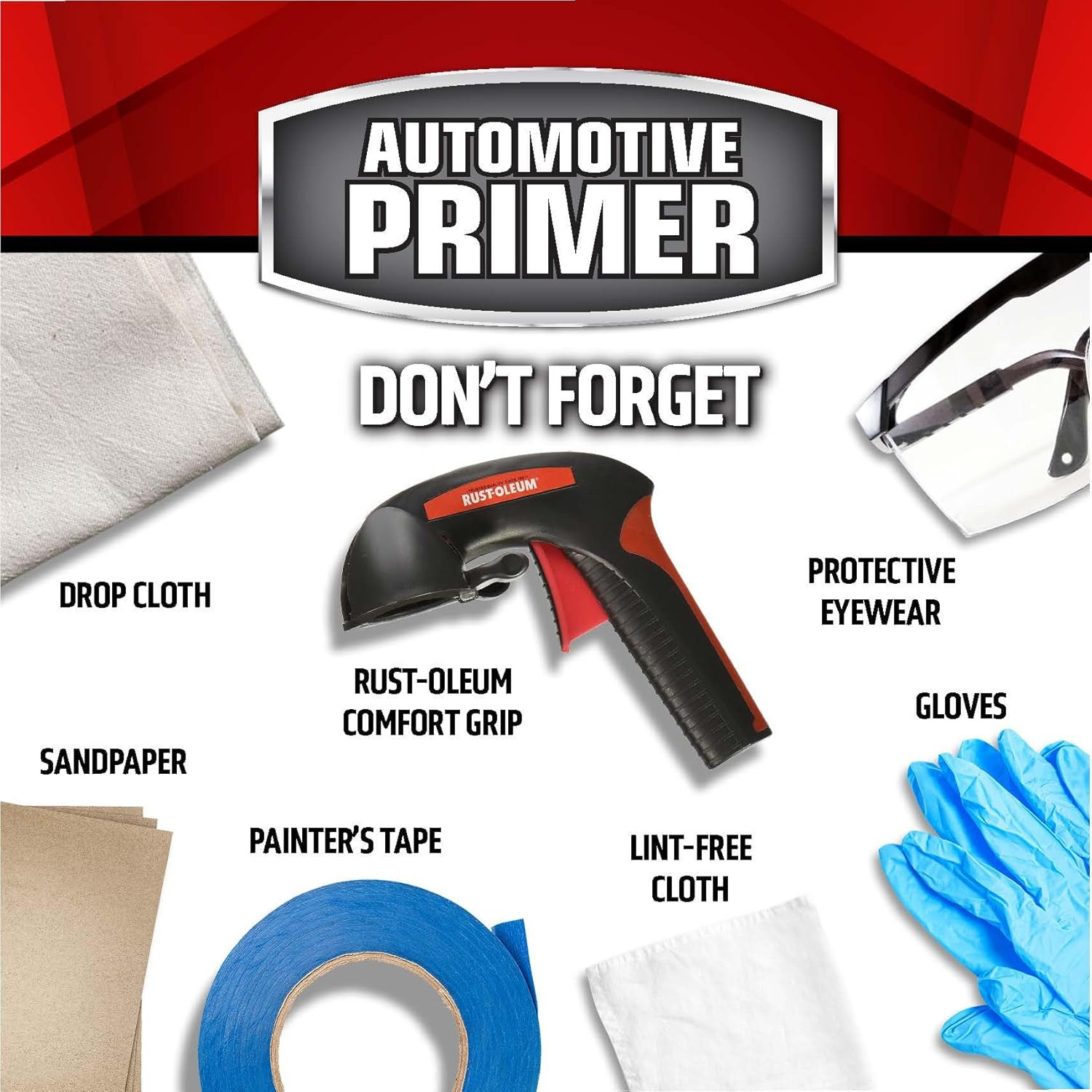 Rust-Preventive Spray Primer, Gray – Fast Dry, Smooth Finish, 6 Pack