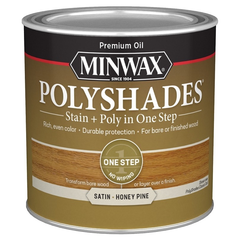 Minwax 213104444 Waterbased Polyurethane Stain, Satin, Liquid, Honey Pine, 0.5 p