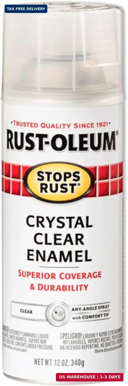 Rust-Oleum 7701830-6PK Stops Rust Spray Paint, 12 oz, Gloss Crystal Clear, 6 Pac