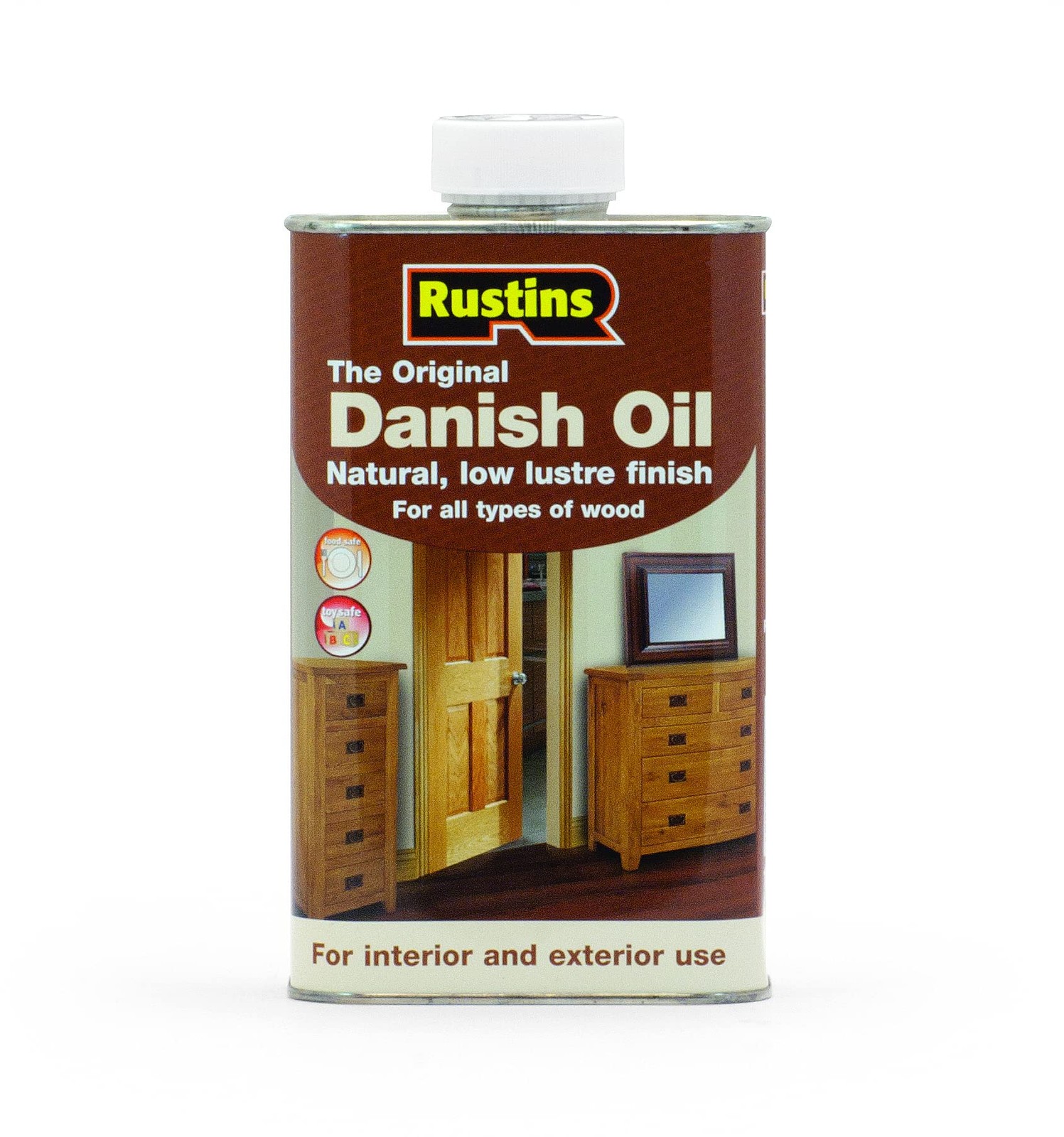 Rustins Danish Oil 1 Litre – Rich Natural Glow – Enhances Wood Grain