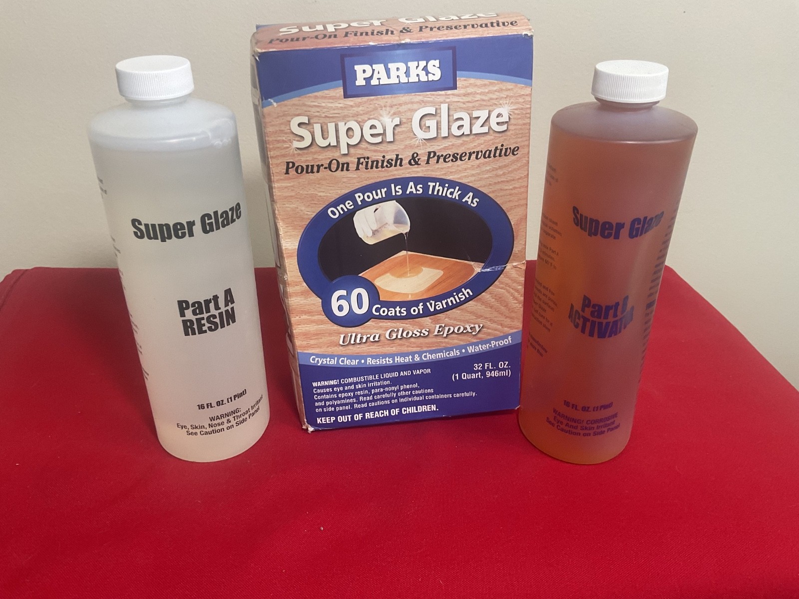 Parks 241352 Super Glaze Pour-On Finish & Preservative Crystal Clear Ultra Gloss