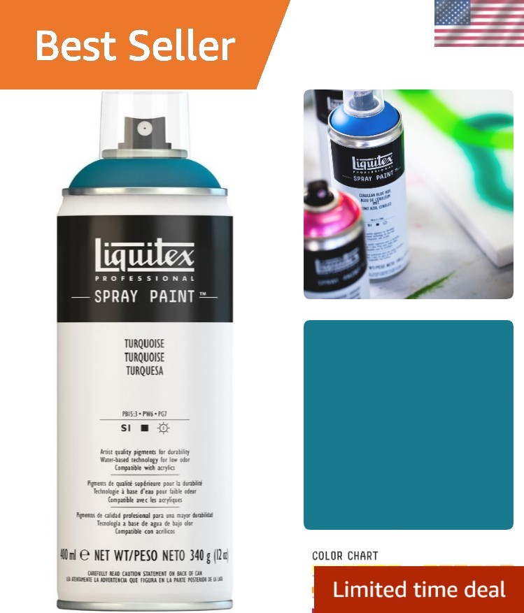 Vibrant 12oz Turquoise Acrylic Spray Paint – Low Odor, Full Coverage Solution