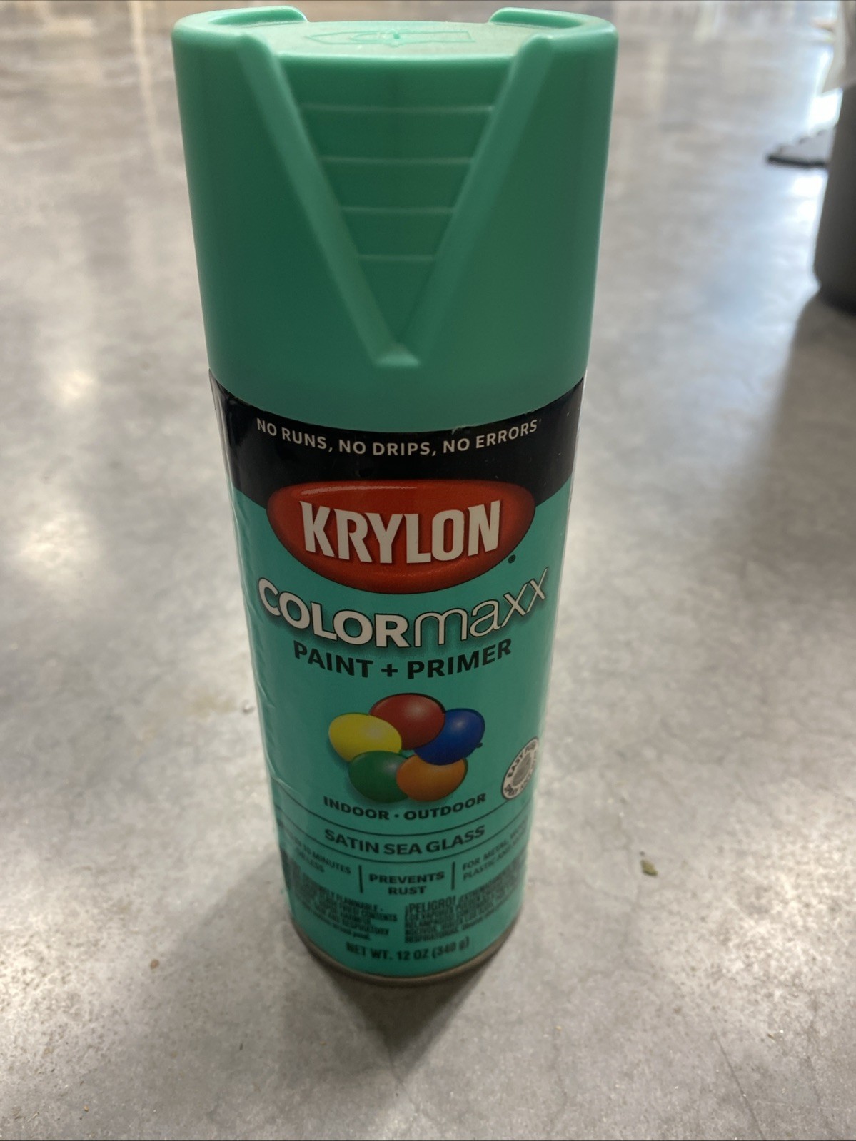 Krylon COLORmaxx Sea Glass 12oz Fast Dry Spray Paint for Metal Wood Fabric