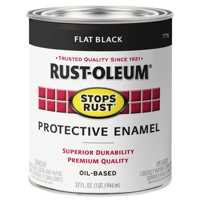 Flat Protective Enamel Paint 7776502 2 Pack Stops Rust Oil Based Rust Prevention